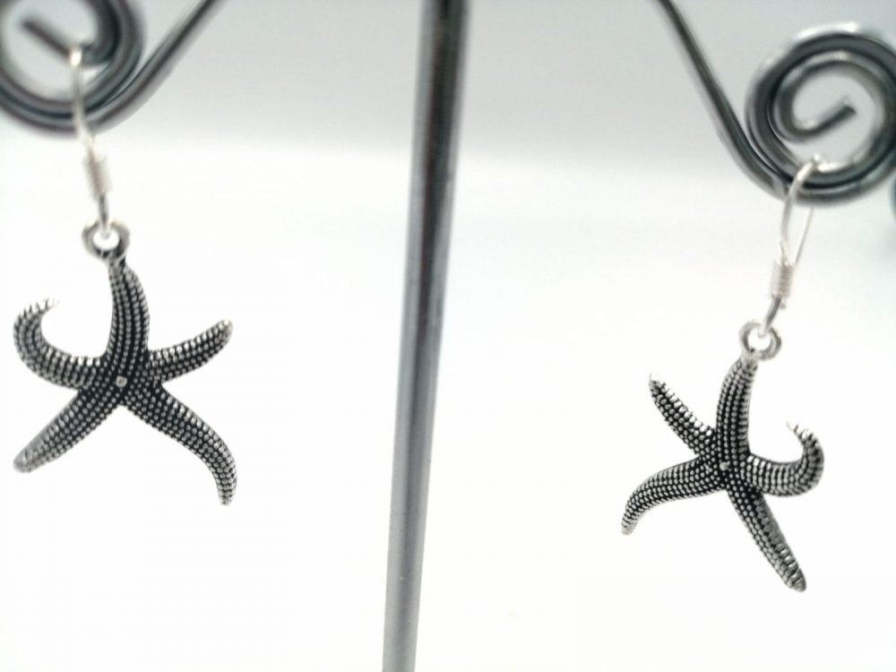 Pendientes de plata con estrella de mar